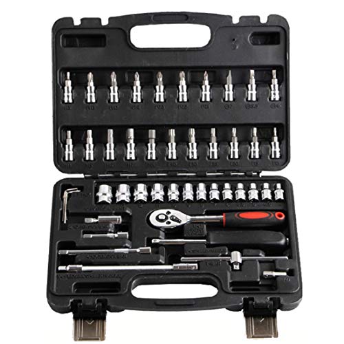 Preisvergleich Produktbild Chengduaijoer 46-Stück-Hülsen-Werkzeugkombination Auto-Reparatur-Kit Multi-Funktions-Auto-Reparatur-Werkze... Schraubenschlüssel