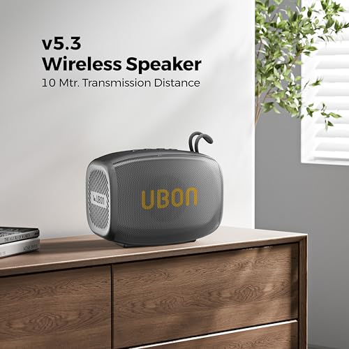 Image of UBON Yodha SP-42, 10 watt Portable Bluetooth Speaker, 10 Hours Long Playtime, RGB Lights, Multiple Connectivity Wireless Party Speaker (Black)
