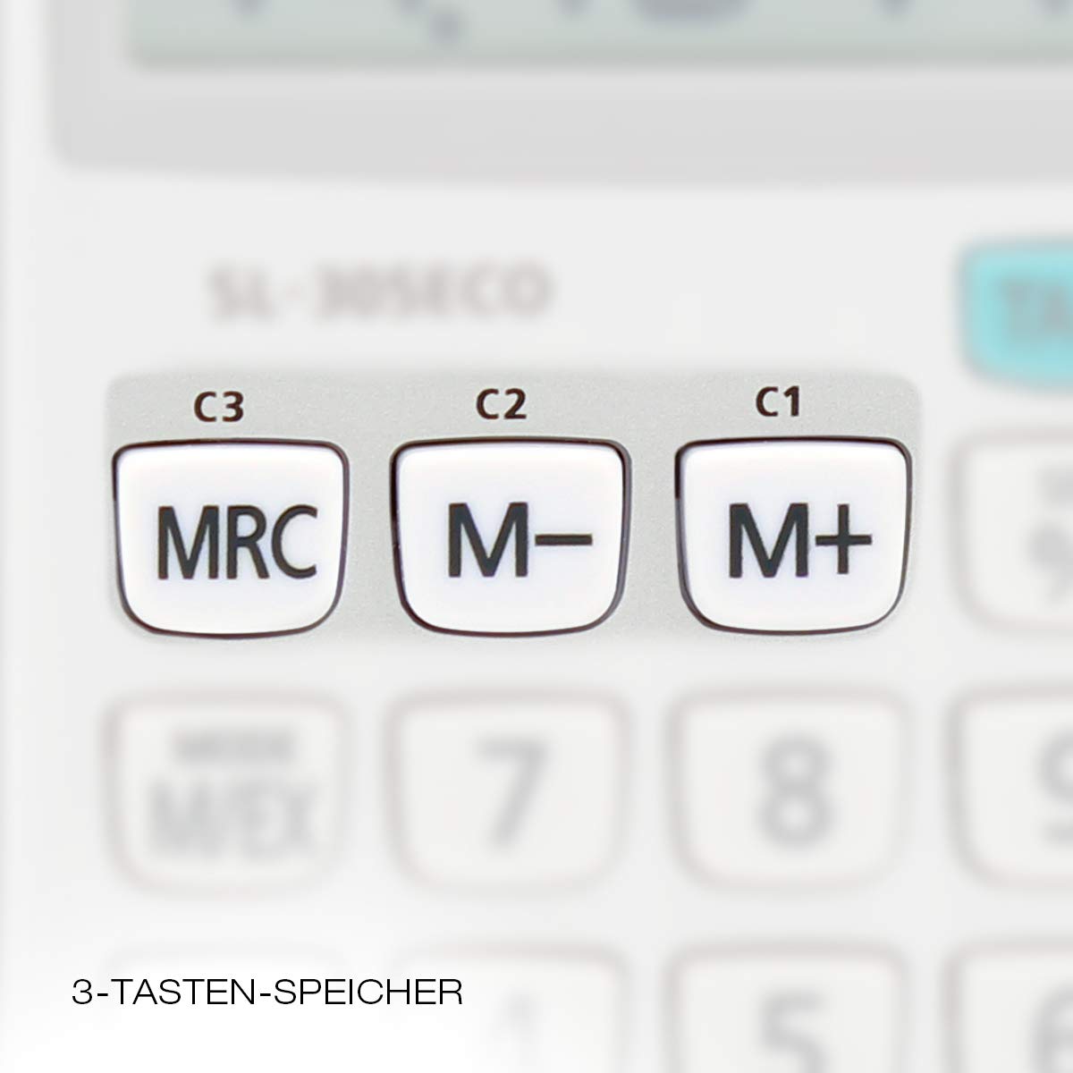 CASIO Taschenrechner SL-305ECO, 8-stellig, umweltfreundlich, Steuerberechnung, Aluminiumfront, Solar-/Batteriebetrieb (Packung mit 2)
