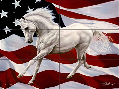 Horse Tile Backsplash Tribute by Kim McElroy Art Kitchen Bathroom
