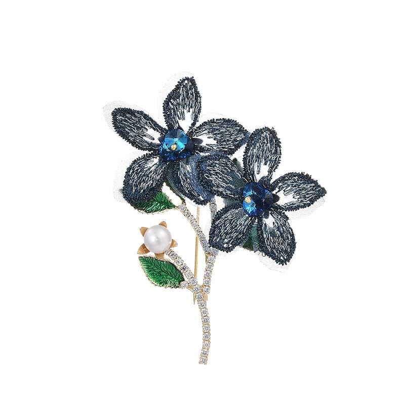 Image of Flower Brooch Pin Gold-Plated Enamel Brooch Lapel Pins Flower Jewelry for Women