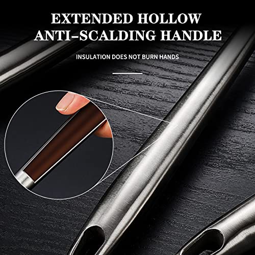Colher ranhurada, colher de escumador de aço inoxidável 304, concha de coador para cozinha de 42 cm