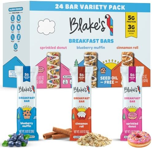 Blake’s Breakfast Bars + 5g Protein Variety Pack, Gluten & Nut Free, 24 Ct.