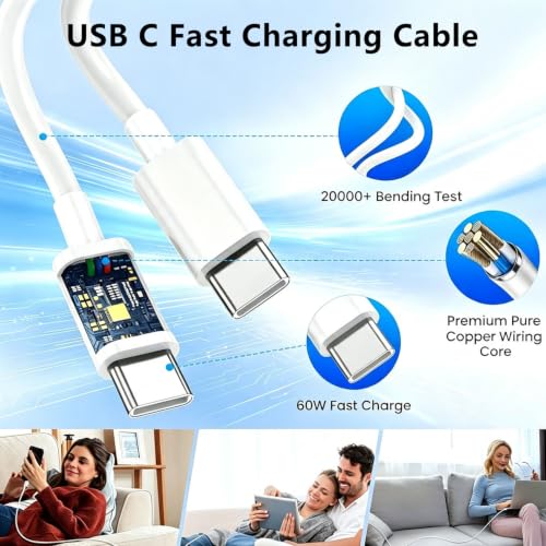 Image of iPhone Charger Fast Charging,3Pack 10FT Long USB C to USB C Charger Cable Cord with 20W USB C Wall Charging Block Power Adapter for Apple iPhone 17 Pro Max /Air /17e /16Plus /15,iPad Pro /Mini /Air