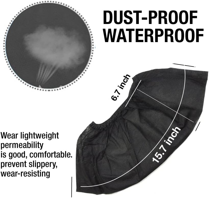 Kingorigin Shoe Covers Disposable - 200 Pack Disposable Shoe & Boot Covers Waterproof Slip Resistant Shoe Booties fits up to Size 11 US Men and 13 US Women