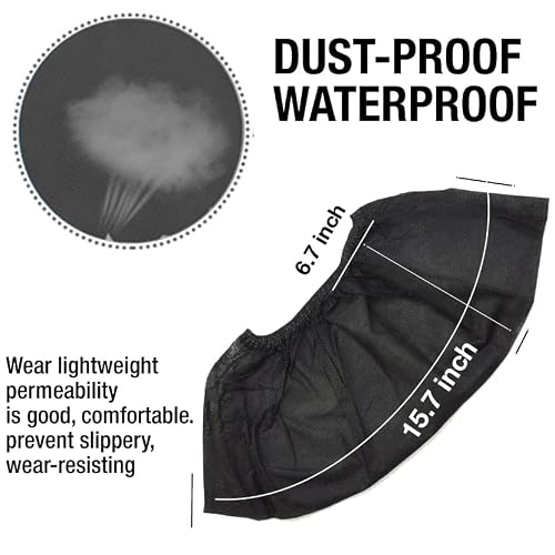Kingorigin Shoe Covers Disposable - 100 Pack Disposable Shoe & Boot Covers Waterproof Slip Resistant Shoe Booties fits up to size 11 US Men and 13 US Women (100)