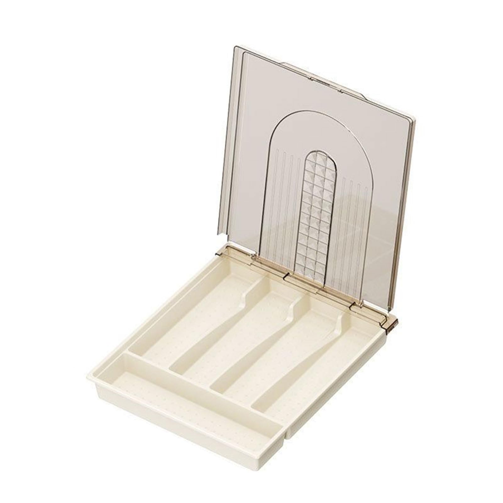 GMBYLBY Kitchen Cutlery Storage Box with Lid Practical Drain Rack Solution for Restaurant and Household Use Practical Organizer