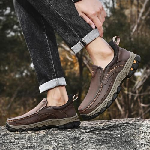 Enjerr Orthopedic Shoes Men, 2025 New Men's Comfortable Hands-Free Genuine Leather Slip On Loafers for Balance4