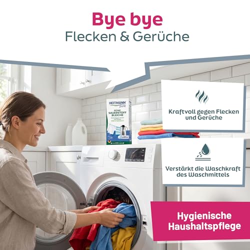 HEITMANN pure Reine Sauerstoffbleiche 350 g | Ökologisches Bleichmittel aus Aktiv-Sauerstoff & Soda für Wäsche & Haushalt | Waschmittel Pulver gegen Flecken & Schmutz 2
