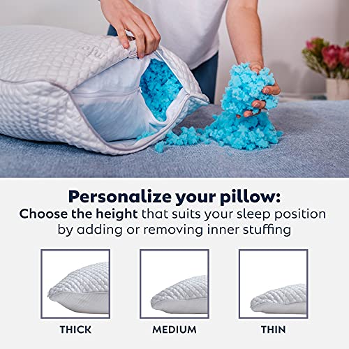 PureComfort Cooling Gel Pillow for Sleeping - Therapeutic Pillow for Neck & Shoulder Pain - Adjustable Hypoallergenic… - Image 4