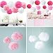 Simuer - Juego de 12 pompones colgantes para decoración de bodas y...