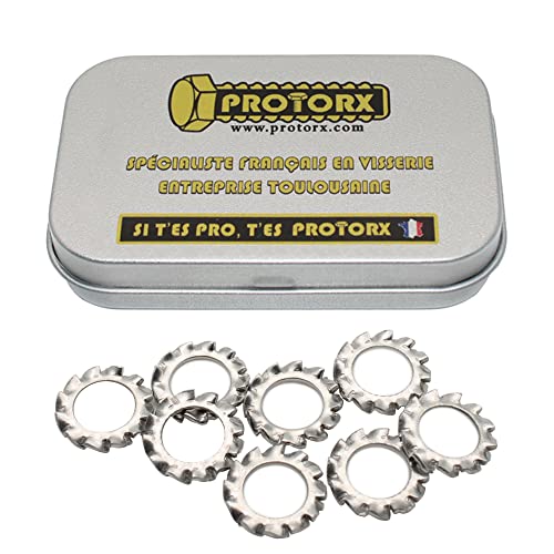 PROTORX Rondelle Éventail Autobloquante M6, 50 Pièces, Inox A2, DIN 6798