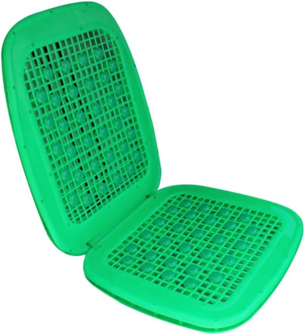 Unomor Ventilated Massage Seat Cushion for Trucks Double PVC Mat with Cooling Beads Breathable Car Seat Cover for Forklifts and Vehicles Green