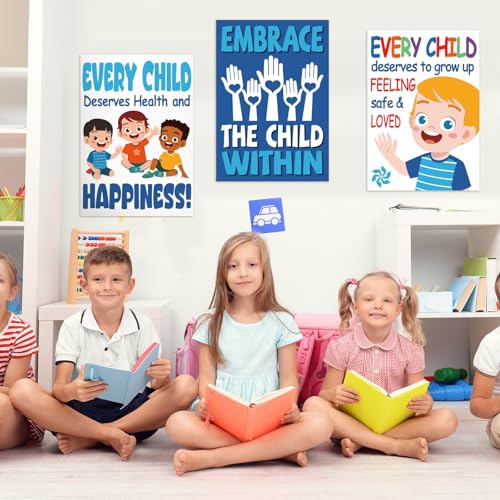 Feifeiya Pôster de 9 peças de prevenção de abuso infantil, pôster de conscientização sobre abuso inf