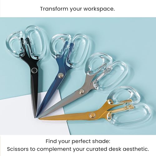 OfficeGoods 9” Stainless Steel Acrylic Scissors for Office and Home - Aesthetic and Sharp All Purpose Scissors, Perfect for Sewing, Arts and Crafts - Green Silver Metal by OfficeGoods - Image 7