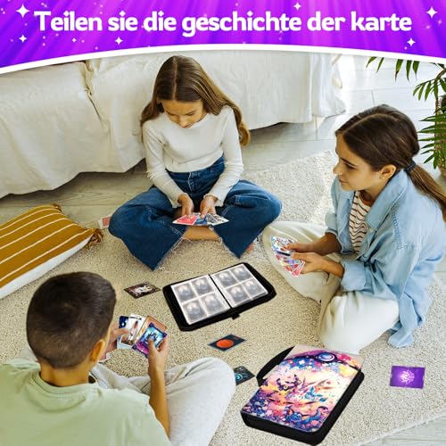 Sammelkarten Album, Karten Sammelalbum, Mit Reißverschluss Sammelalbum, 50 Seiten 400 Sammelalbum Karten Kapazität, Tragbar Wasserdicht Card Binder, Karten Album Geschenk für Kinder