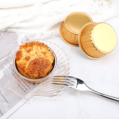 Eusoar ESFBA560671_01 Disposable Creme Brulee Ramekins, 50Pcs 5Oz Baking Cups Ramekins Aluminum Foil Dessert Cups thumb #4