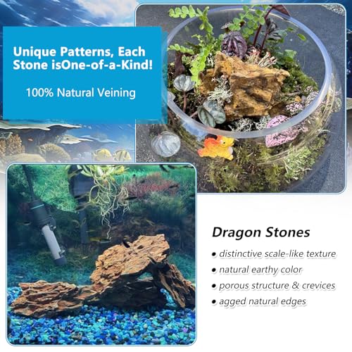 Image of 5 LB Aquarium Rocks Stones, 2-6 inches Natural Dragon Stone