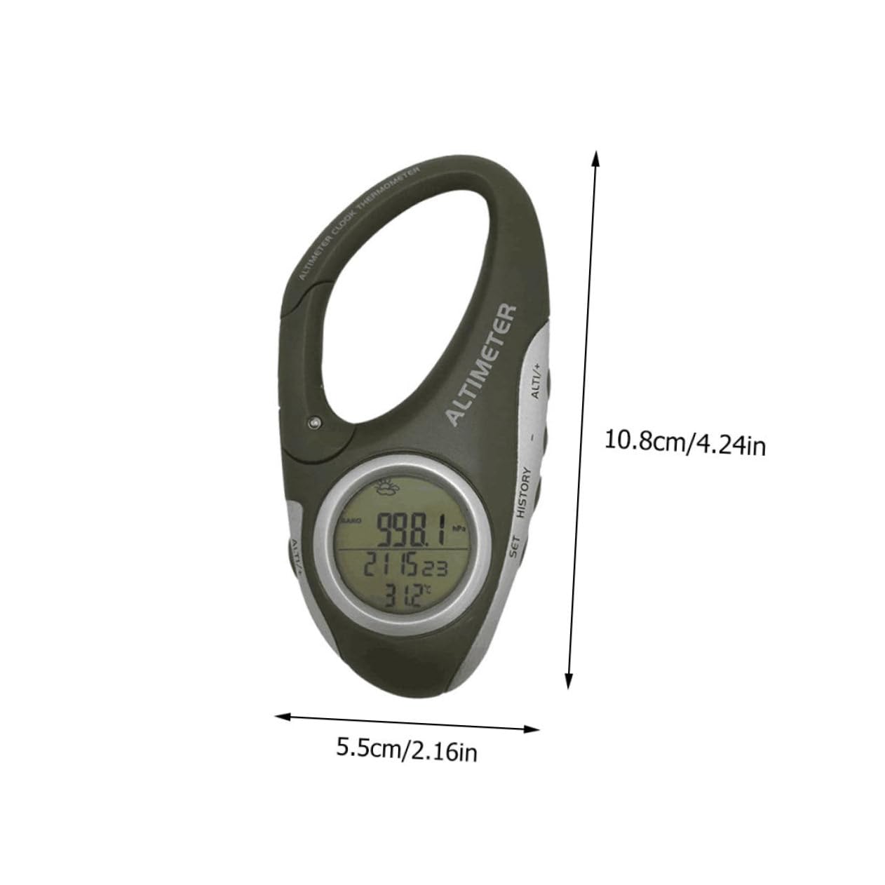 balacoo Small Carabiner Thermometer Altitude Meter for Hiking Mountaineering Barometer