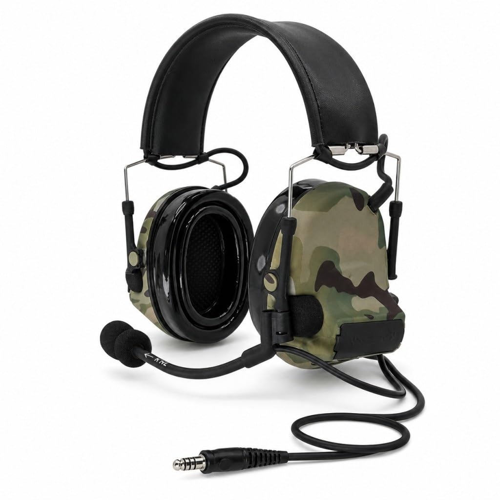 Auriculares Tácticos De Camuflaje C2, Auriculares Electrónicos De Silicona