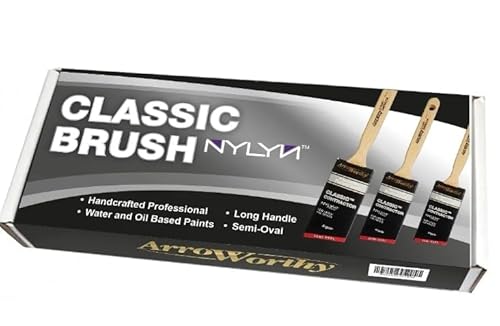 Gripper Cloth Beige Arroworthy 8820 Paint Brush Boxset 3Pk Contains: 1.5'', 2'', 2.5'', (Classic-3Pk-Lng-Ang)