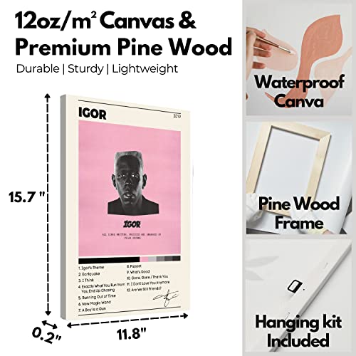 Album Cover Posters, Set Of 3 Album Cover Wall Art, Framed Canvas Wall Art, Modern Wall Art For Living Room, Bedroom, Bathroom, 12"X16" Framed With Hook (Ttc) #TOP1