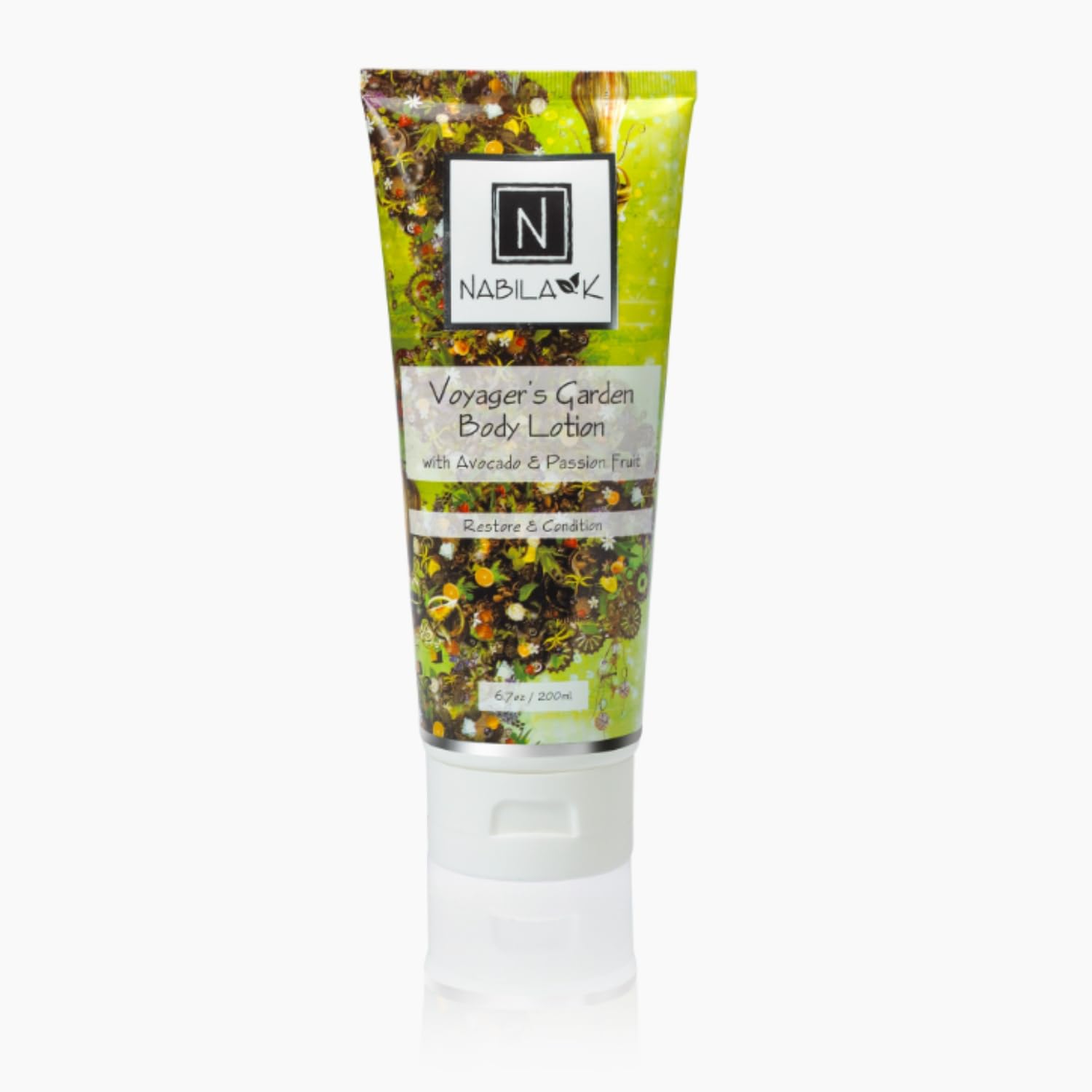 Nabila K Voyager's Garden Body Lotion - Moisturizer for Body, Hands and Feet - Aloe Vera & Water Based - Shea Butter & Olive Oil - Naturally Scented - 6.7 oz