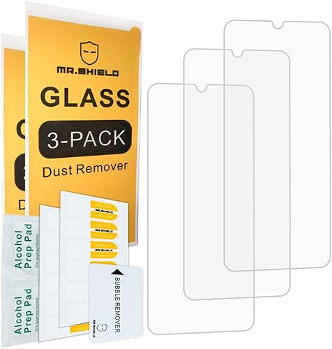 Miniatura 2 de Mr.Shield [Paquete de 3] Protector de pantalla diseñado para Samsung Galaxy A70 [vidrio templado] con reemplazo de por vida