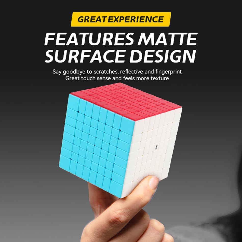 Miniatura 5 de Willking Qiyi - Cubo de velocidad de 8 x 8 pulgadas, sin calcomanías, 2.756 in, juguetes Qy 8x8x8, cubo mágico de rompecabezas (versión 2021)