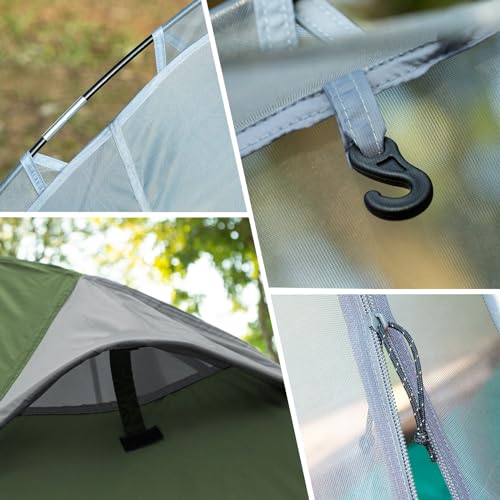 Forceatt Zelt,1/2 Personen Camping Zelt, Ultraleicht Kleines Packmaß Zelt 1 Person,Wasserdich,Schnellaufbau,Doppelschicht Kuppelzelte,für Camping, Motorcycle Trips, Trekking, Hiking Trips, Festival – Bild 5