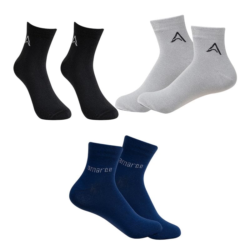 AMAREE Premium 100% Combed Cotton Socks – Ultra-Soft, Breathable & Durable Everyday Wear – Free Size (Pack of 3)-image-36