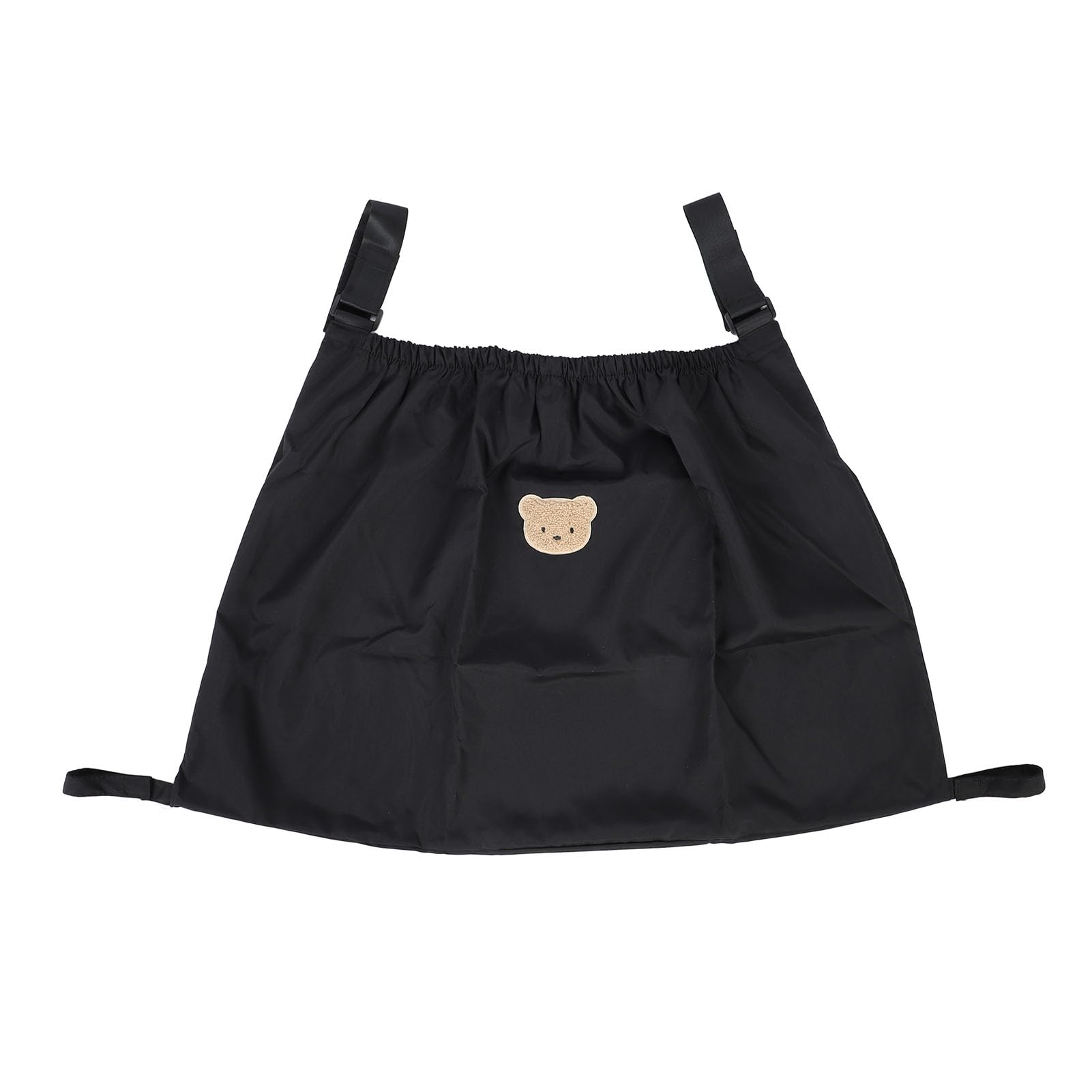 Stroller Cargo Bag, Waterproof Stroller Organizer for Baby Essentials, Multifunctional Hanging Storage Bag with High Capacity, Nylon Stroller Organizer Bag for Home and Travel (Black)