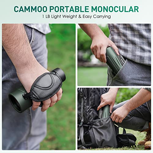 Monocular, Cammoo 24Mm Large Eyepiece, 12×50 High Power Monocular Telescope For Bird, Wildlife, Stars Watching, Camping, Smc Clear Low Light Vision, Ipx7 Waterproof Monocular With Smartphone Adapter #TOP7