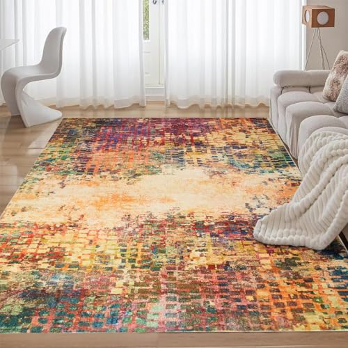 Aspire Homeware Rugs for Bedroom Living Room Large 160x230 cm - Traditional Area Rugs Vibrant Cashmere Style - Soft Short Pile Vintage Rug - Carpet for Dining Room Easy To Clean