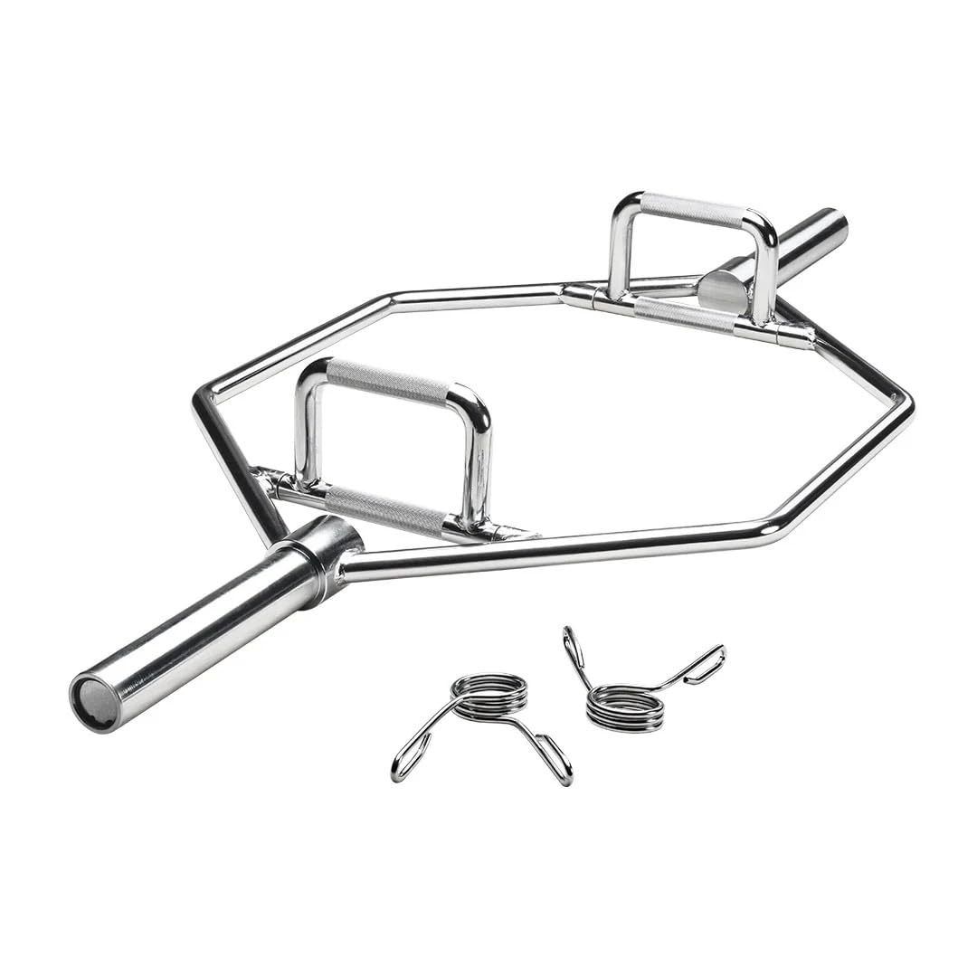 ZEDI 50mm Olympic Hex Trap Bar Heavy Duty Steel Construction for Deadlifts and Strength Training Ergonomic Design With Two Spring locks-image-29
