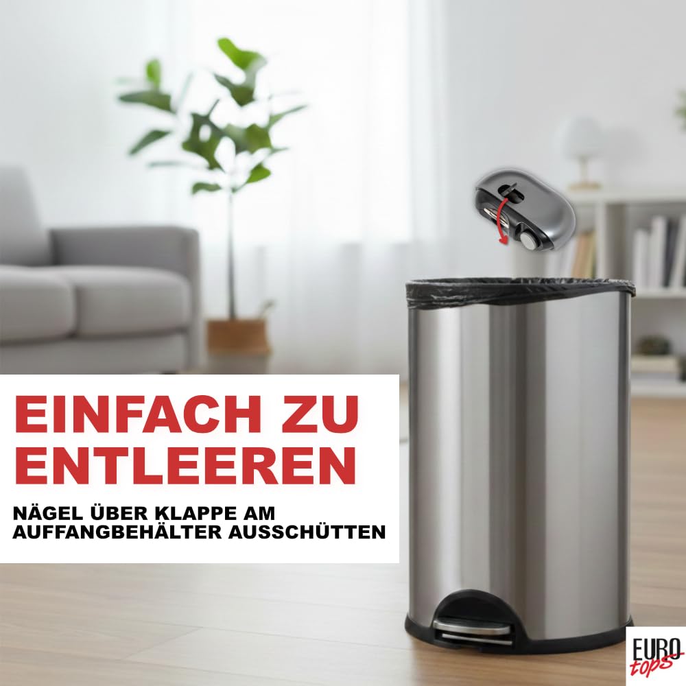 EUROtops Nageltrimmer mit LED, Feile/Polierfunktion, elektrischer Nagelschneider für Fingernägel, 2 Leistungsstufen, Akku, USB, präzise Nagelpflege, Nail Clipper/Nagelknipser, grau
