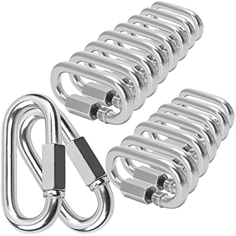 20Pcs Quick Links 5/16” Chain Links Connector, 1200lbs Capacity Heavy Duty Carabiner Clips, Galvanized Thread Quick Link Hardware for Safety Chain Swing Gym Hammock, Screw Lock Oval Locking Carabiner Cover