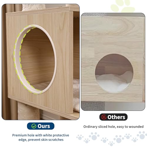 Torre para Gatos de Madera Moderna 67 Pulgadas miniatura 5