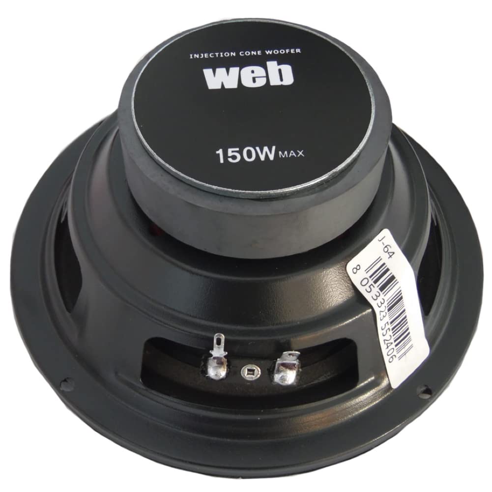 Kit Set para Web J-64 1 Altavoz woofer difusor midbass, 16,5 cm 165 mm 6,5", 75 vatios rms 150 vatios máx, impedancia 4 Ohm, suspensión Blanda, Coche, 1 Pieza