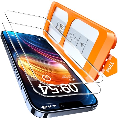 TOCOL 2 Pack for iPhone 12 Pro Max Screen Protector 6.7-Inch Instant Installation 16FT Military Grade Shatterproof 9H+ Hardness Tempered Glass Case Friendly HD Clear Coverage Protection