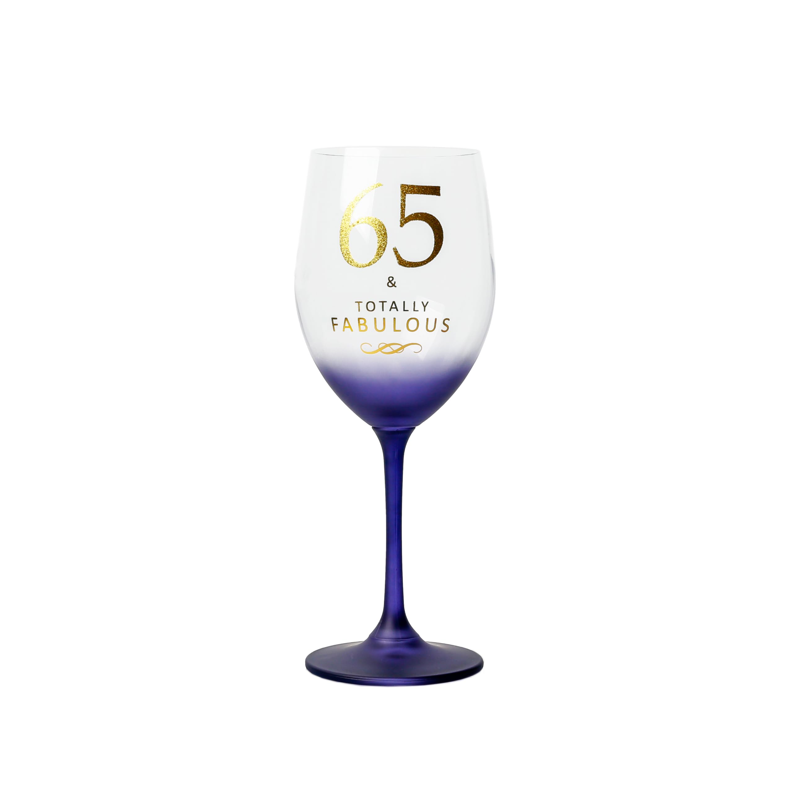 65 & Totally Fabulous Wine Glass - Birthday Gift -9