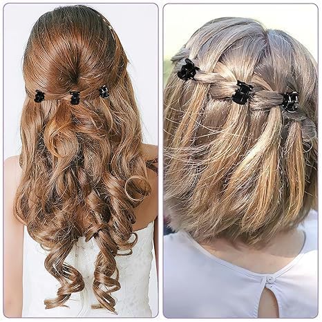 Miniatura 5 de JANYUN 48 pinzas negras para el cabello, pinzas pequeñas para el cabello para niñas y mujeres, pinzas de plástico multifunción de plástico para el