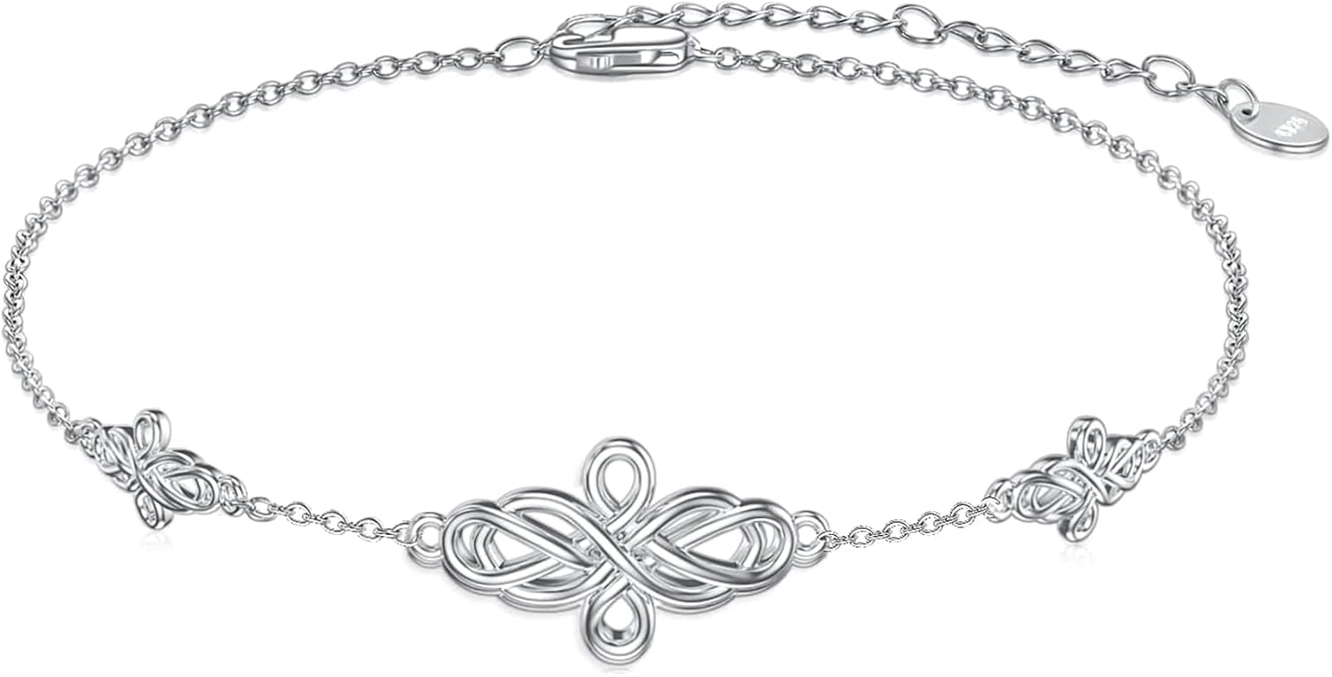 WINNICACA Christmas Gifts for Women Celtic Bracelet 925 Sterling Silver Good Luck Celtic Knot Bracelets Irish Jewelry Gifts for Women Wife Daughter Anniversary Birthday Gifts for Her
