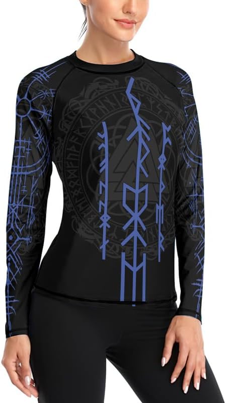 Viking Women's Compression Shirt Long Sleeve MMA BJJ Rash Guard Grappling Jiu Jitsu No Gi