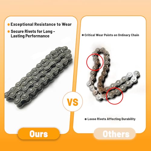 Chikia Mini Bike CT200U Coleman Front Jackshaft Chain, 42 Link 420 Chain for Mini Bike Compatible with Coleman CT200U EX MB200 MB165 Baja Warrior Heat Mini Baja - Thumbnail 4