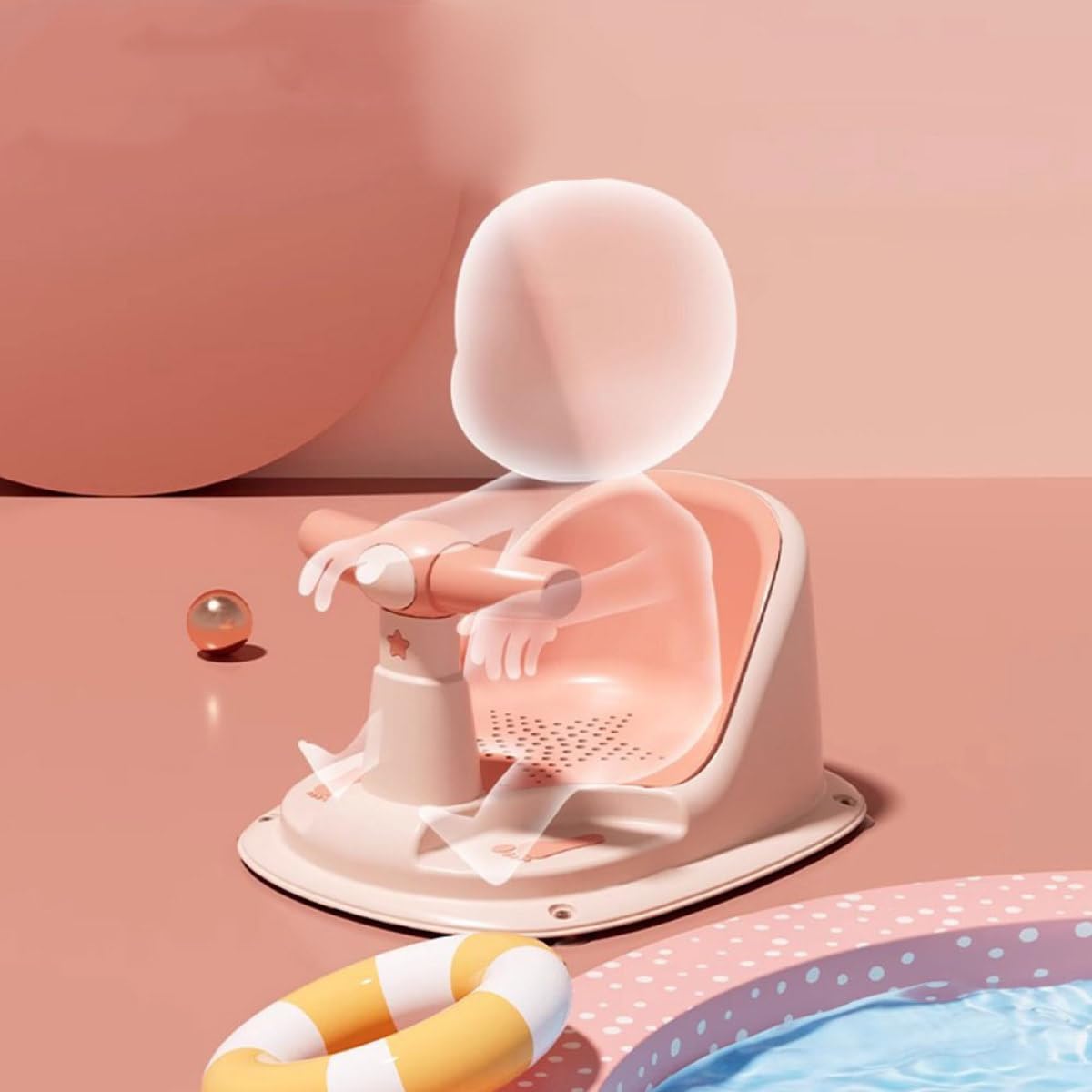 Hohopeti Asiento de Baño para Ñiño Diseño Antideslizante y Material Pp y Tpe, Seguro y Cómodo para Baño en Casa o Apartamento