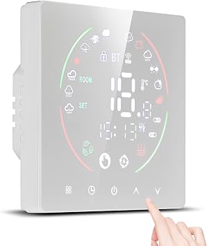 Smart Thermostat for Home 16A Electric Heating Weekly Programmable Temperature Controller LCD Display Digital Intelligent Wall Thermostat for Window Fan Heater 3A Water Heating