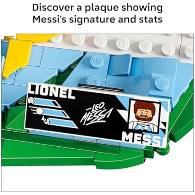 LEGO Editions Lionel Messi Soccer Highlights - Building Set for Boys & Girls, Ages 10+ Collectible Soccer Gift with Plaque - Kids Bedroom or Shelf Decor - 43011