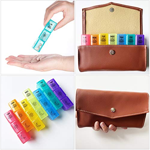 Cabilock Organizador semanal de comprimidos para viagem, 21 grades, portátil, porta-comprimidos, por