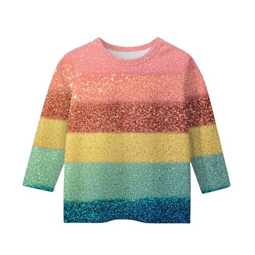 Cute Tops for Girls Casual Fall Shirts 3/4 Sleeve Crewneck Baggy Fall Lightweight Fashion Cute Clothes for 5-16 Years3